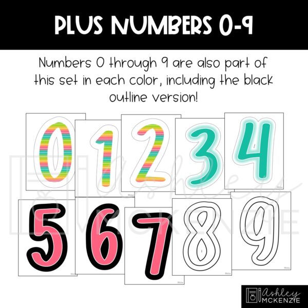 Neon Brights Primary Font A-Z Bulletin Board Letters, Punctuation, and Numbers Neon Brights Primary Font A-Z Bulletin Board Letters, Punctuation, and Numbers