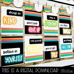 Neon Brights Back to School Bulletin Board, Posters, A-Z Letters, and Google Slides Templates Bundle – Classroom Decor Neon Brights Back to School Bulletin Board, Posters, A-Z Letters, and Google Slides Templates Bundle - Classroom Decor