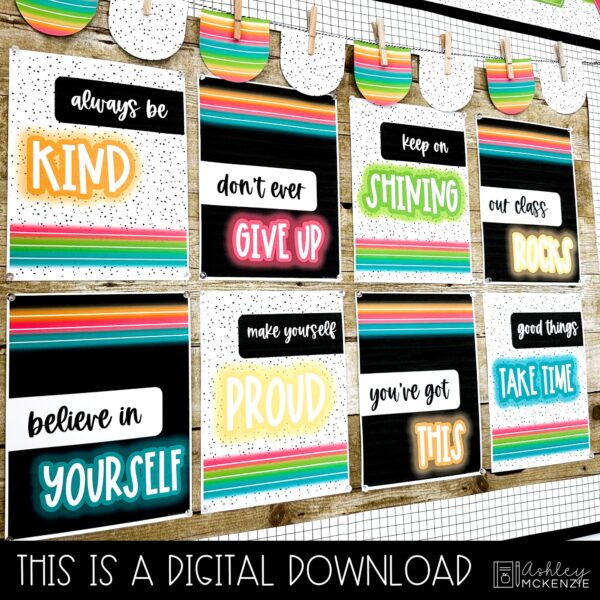 Neon Brights Back to School Bulletin Board, Posters, A-Z Letters, and Google Slides Templates Bundle - Classroom Decor Neon Brights Back to School Bulletin Board, Posters, A-Z Letters, and Google Slides Templates Bundle - Classroom Decor
