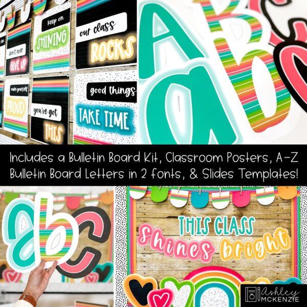 Neon Brights Back to School Bulletin Board, Posters, A-Z Letters, and Google Slides Templates Bundle - Classroom Decor Neon Brights Back to School Bulletin Board, Posters, A-Z Letters, and Google Slides Templates Bundle - Classroom Decor