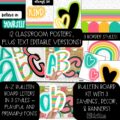 Neon Brights Back to School Bulletin Board, Posters, A-Z Letters, and Google Slides Templates Bundle - Classroom Decor