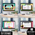 Neon Brights Back to School Bulletin Board, Posters, A-Z Letters, and Google Slides Templates Bundle - Classroom Decor