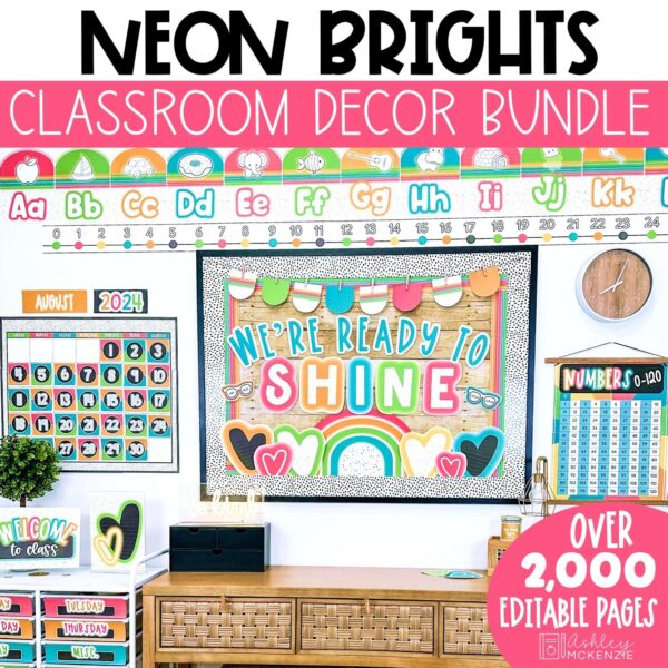 Neon Brights Classroom Decor Bundle