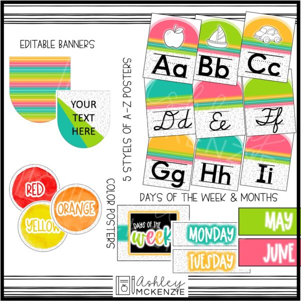 Neon Brights Classroom Decor Bundle Neon Brights Classroom Decor Bundle