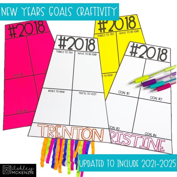 New Years Resolutions Craftivity & Bulletin Board or Door Decor New Years Resolutions Craftivity & Bulletin Board or Door Decor