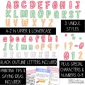 Valentine Pop Primary Font A-Z Bulletin Board Letters, Punctuation, and Numbers