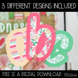 Valentine Pop Primary Font A-Z Bulletin Board Letters, Punctuation, and Numbers