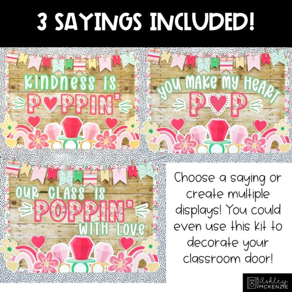 Valentine Pop Bulletin Board, Posters, A-Z Letters, and Google Slides Templates Bundle - Seasonal Classroom Decor Valentine Pop Bulletin Board, Posters, A-Z Letters, and Google Slides Templates Bundle - Seasonal Classroom Decor
