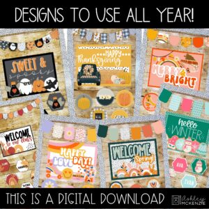 Seasonal Classroom Door Decor Kits Bundle #1 Seasonal Classroom Door Decor Kits Bundle #1