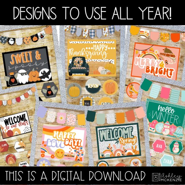 Seasonal Classroom Door Decor Kits Bundle #1 Seasonal Classroom Door Decor Kits Bundle #1