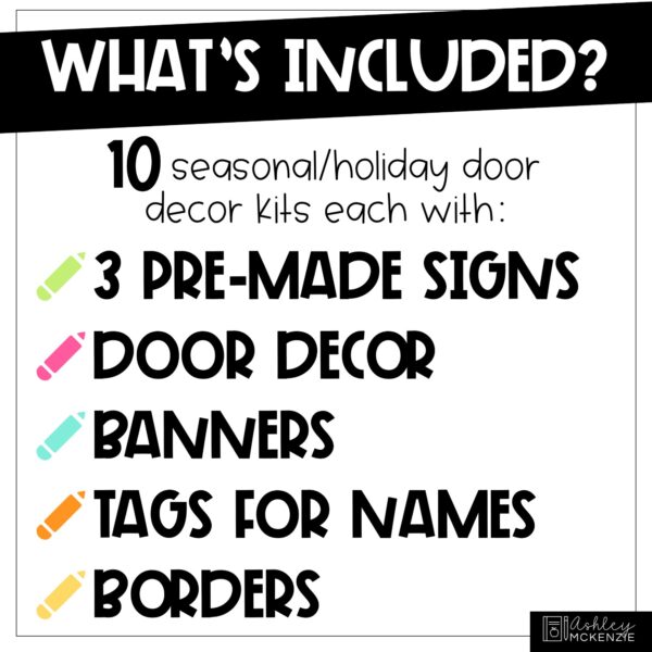 Seasonal Classroom Door Decor Kits Bundle #2 Seasonal Classroom Door Decor Kits Bundle #2