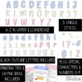 Pastel Sweets Primary Font A-Z Bulletin Board Letters, Punctuation, and Numbers