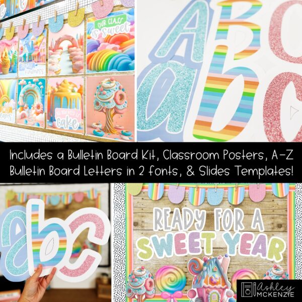 Pastel Sweets Back to School Bulletin Board, Posters, A-Z Letters, and Google Slides Templates Bundle - Classroom Decor Pastel Sweets Back to School Bulletin Board, Posters, A-Z Letters, and Google Slides Templates Bundle - Classroom Decor