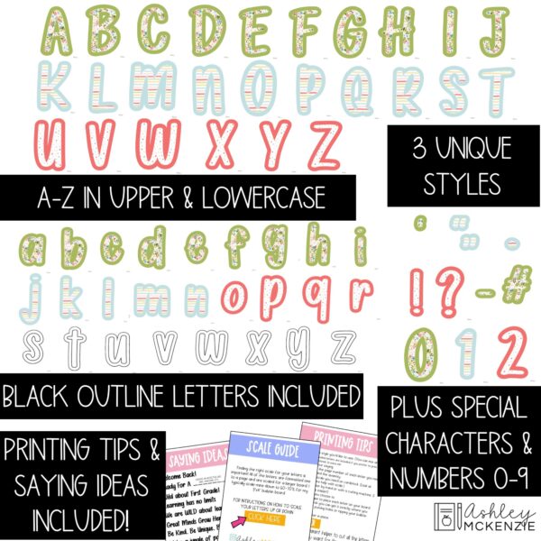 Spring Fresh Start Primary Font A-Z Bulletin Board Letters, Punctuation, and Numbers Spring Fresh Start Primary Font A-Z Bulletin Board Letters, Punctuation, and Numbers