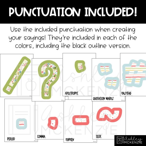 Spring Fresh Start A-Z Bulletin Board Letters, Punctuation, and Numbers Spring Fresh Start A-Z Bulletin Board Letters, Punctuation, and Numbers