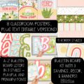 Spring Fresh Start Bulletin Board, Posters, A-Z Letters, and Google Slides Templates Bundle - Seasonal Classroom Decor