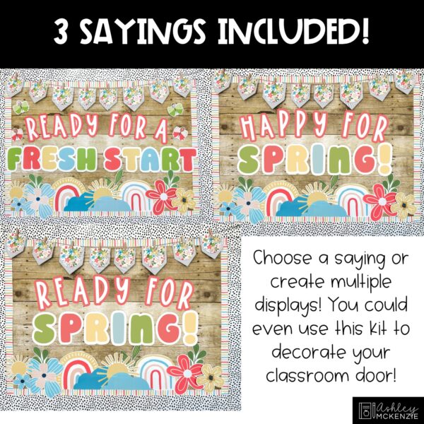 Spring Fresh Start Bulletin Board, Posters, A-Z Letters, and Google Slides Templates Bundle - Seasonal Classroom Decor Spring Fresh Start Bulletin Board, Posters, A-Z Letters, and Google Slides Templates Bundle - Seasonal Classroom Decor